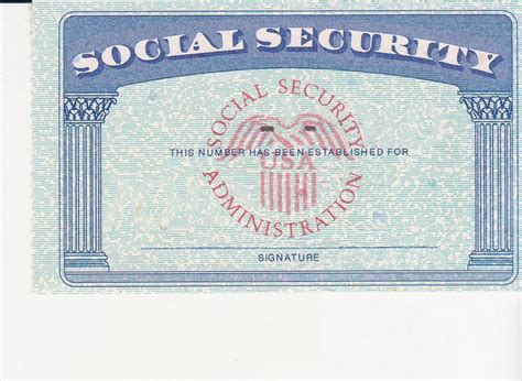 Printable Blank Social Security Card Template